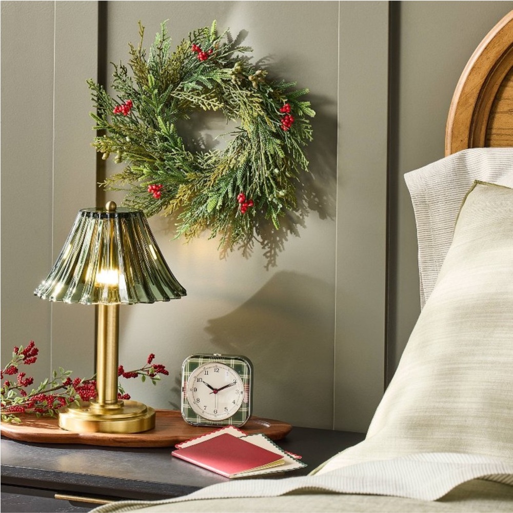 12" Mini Cypress and Red Berry Artificial Christmas Wreath - Hearth & Hand